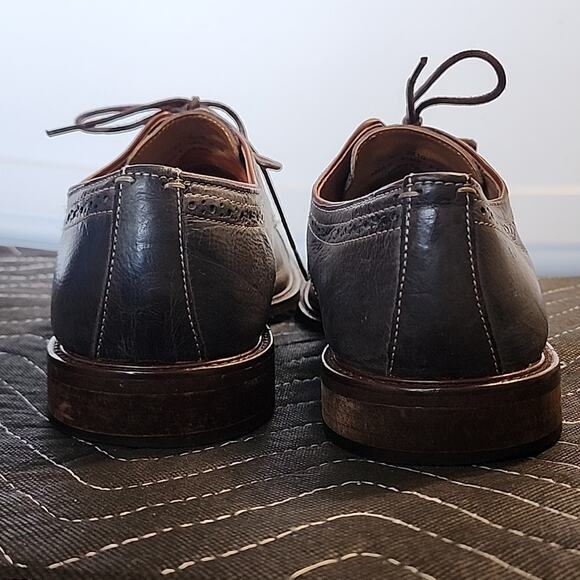 JOHNSTON MURPHY 1801 GENUINE LEATHER DERBY'S DARK BLUE/BROWN MENS9.5 MADE INDIA - Picture 10 of 16